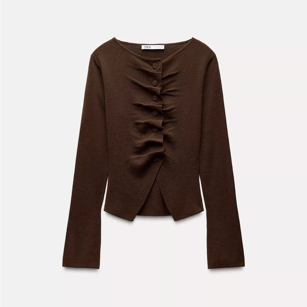 Zara ruched knit top